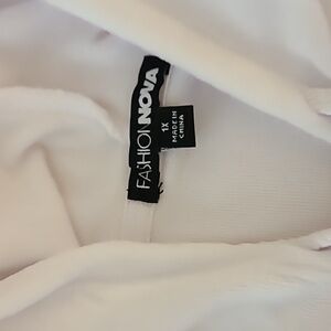 Fashion Nova White Velour Tracksuit